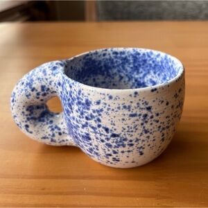 Joanna Spicer cute chubby blue speckle mug